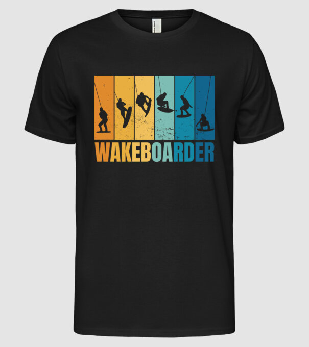 Wakeboard model negru pe tricou