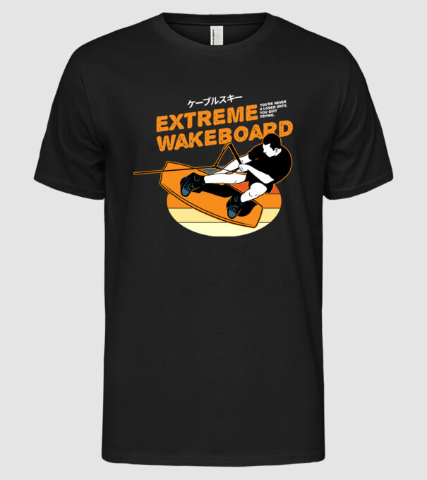 Wakeboard model negru pe tricou