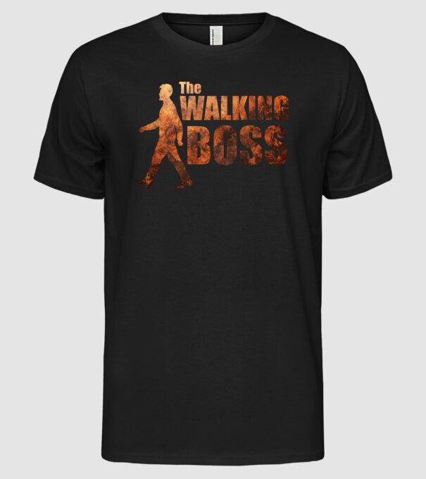 Walking boss model negru pe tricou
