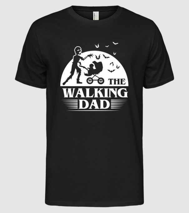 Walking dad model negru pe tricou