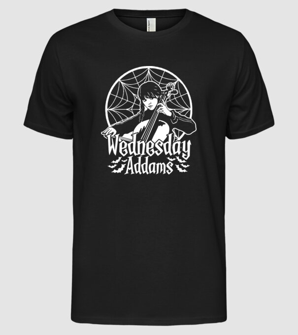 Wednesday Window model negru pe tricou