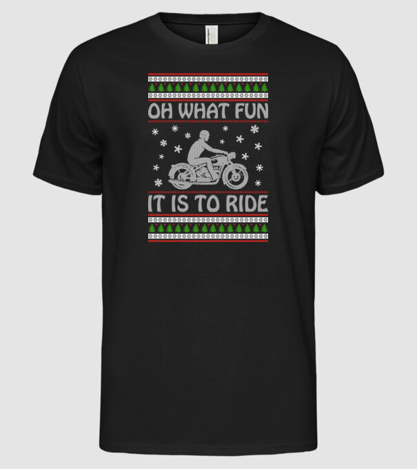 What Fun is to ride - Moto model negru pe tricou