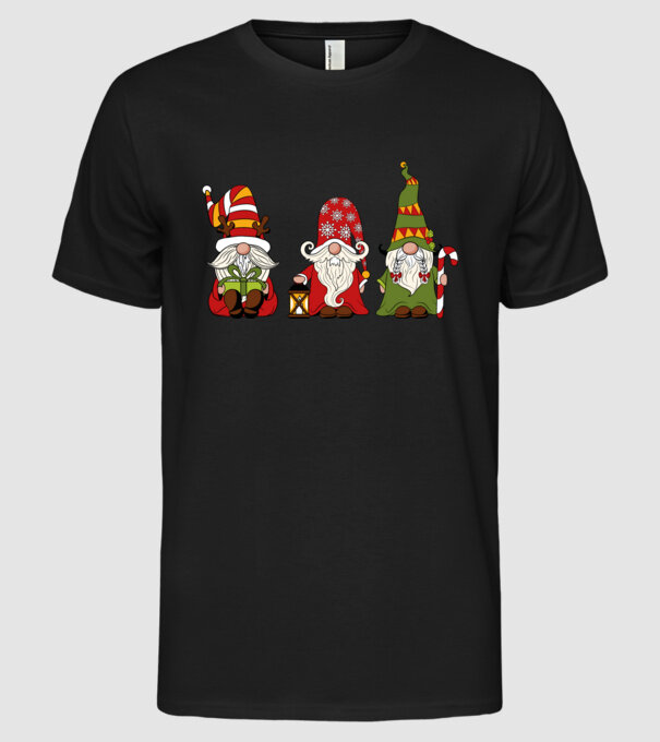 Xmas gnomes 2 model negru pe tricou