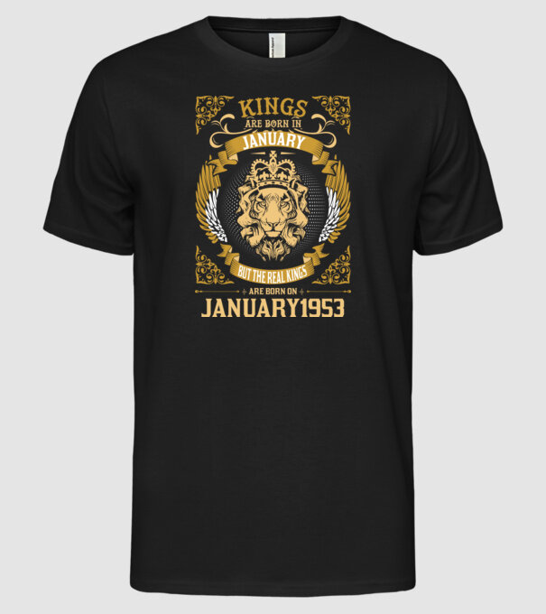 Ziua de naștere a Leului 1953 january model negru pe tricou