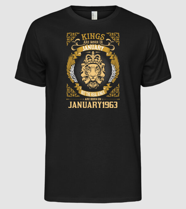 Ziua de naștere a Leului 1963 january model negru pe tricou
