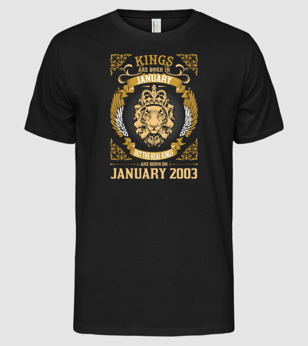 Ziua de naștere a Leului 2003 january model negru pe tricou