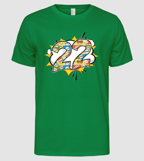 Birthday Comic Number 22 model verde pe tricou