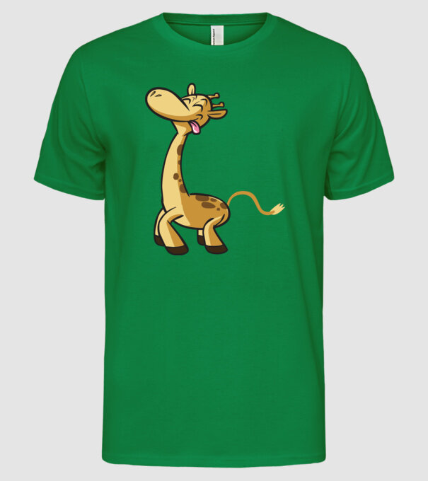 Giraffe model verde pe tricou