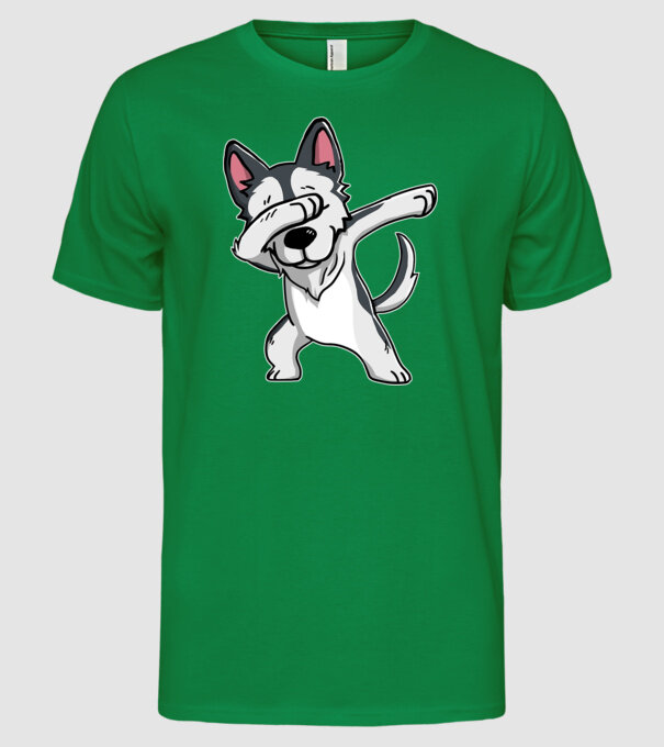 Husky DAB model verde pe tricou
