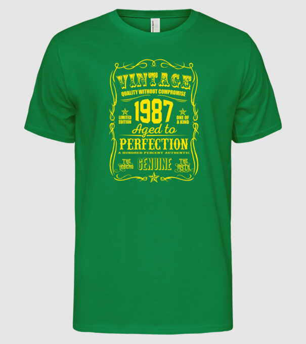 Vintage Perfection - 1987 model verde pe tricou