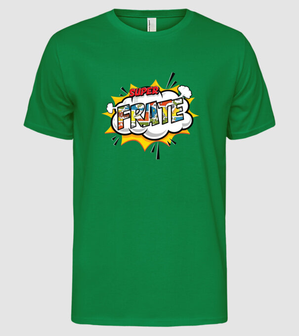 Super Frate model verde pe tricou