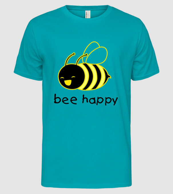 bee happy model turcoaz pe tricou