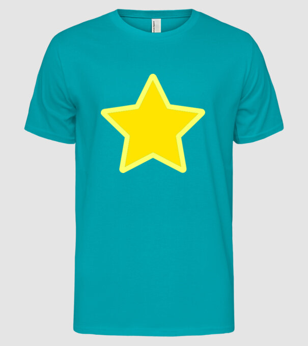 Stea model turcoaz pe tricou