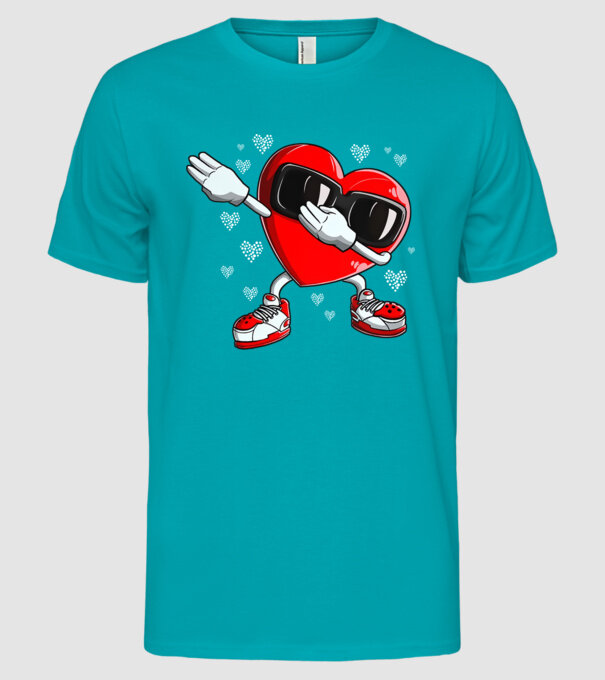 Dab inima model turcoaz pe tricou