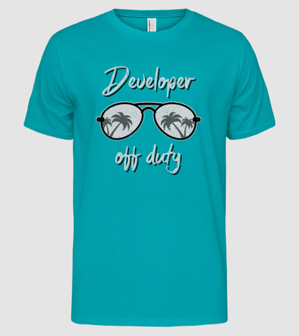 Developer off duty model turcoaz pe tricou