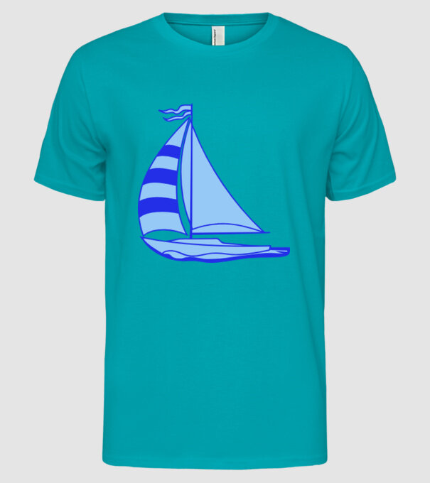 Vapor model turcoaz pe tricou