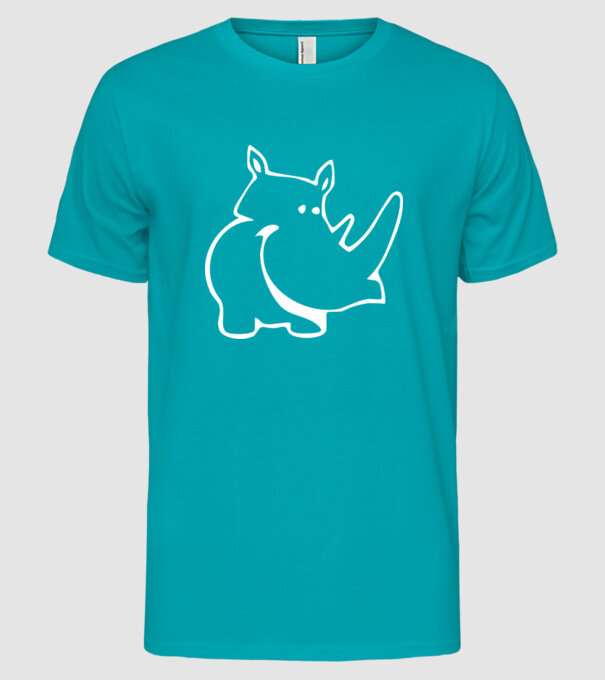 Rinocer model turcoaz pe tricou
