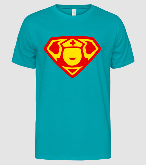 super nurse model turcoaz pe tricou