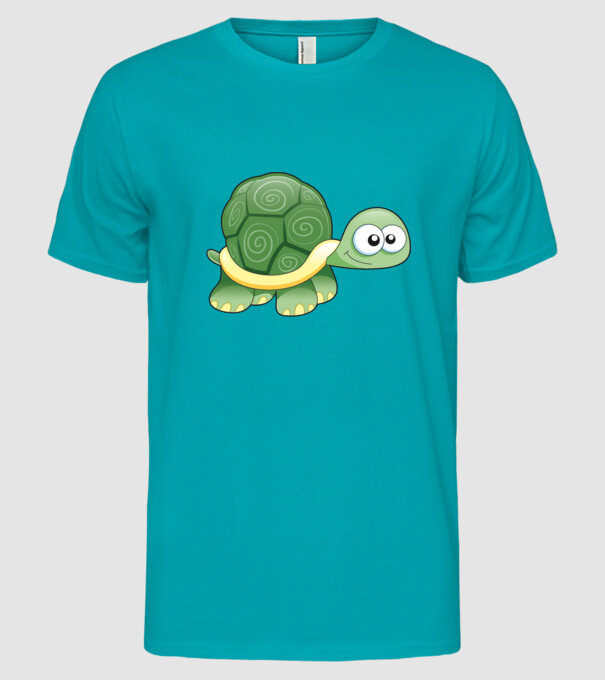 Turtle model turcoaz pe tricou