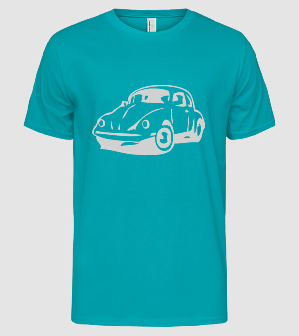 vw beetle model turcoaz pe tricou