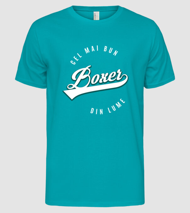 Cel mai bun boxer din lume model turcoaz pe tricou