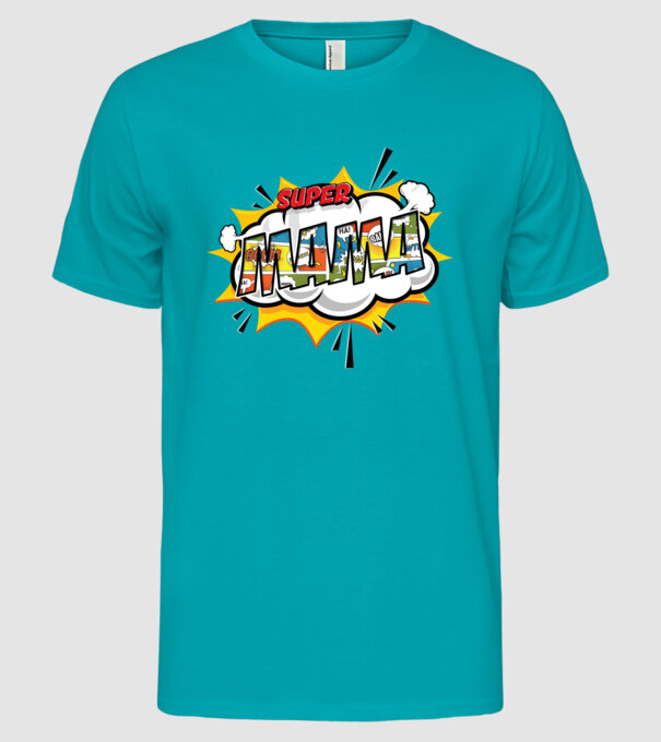 Mamă Comică model turcoaz pe tricou