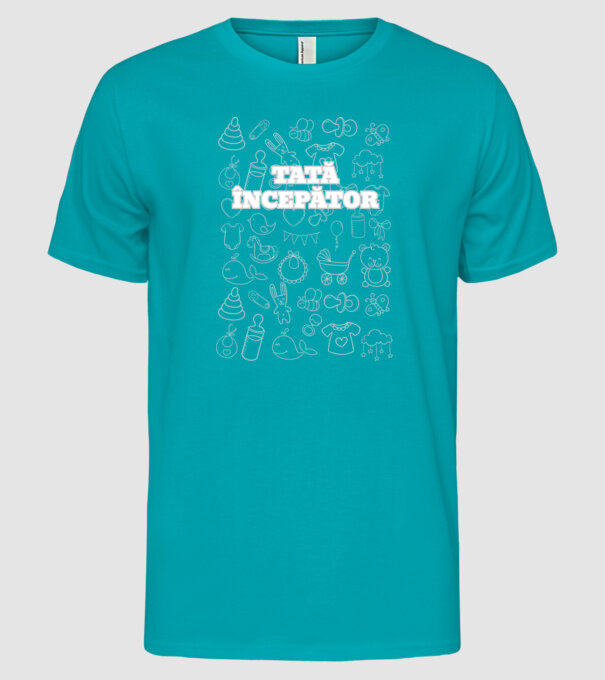 Tată începător model turcoaz pe tricou