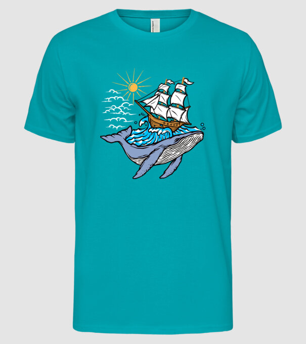Vapoare model turcoaz pe tricou