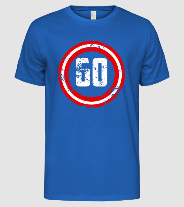 Birthday captain 60 Years old model albastru regal pe tricou