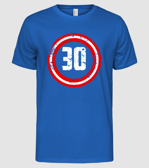 Birthday captain 30 Years old model albastru regal pe tricou