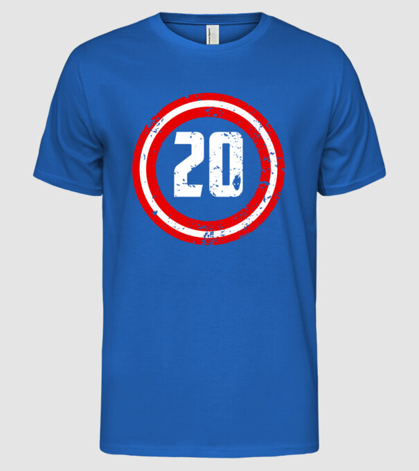 Birthday captain 20 Years old model albastru regal pe tricou