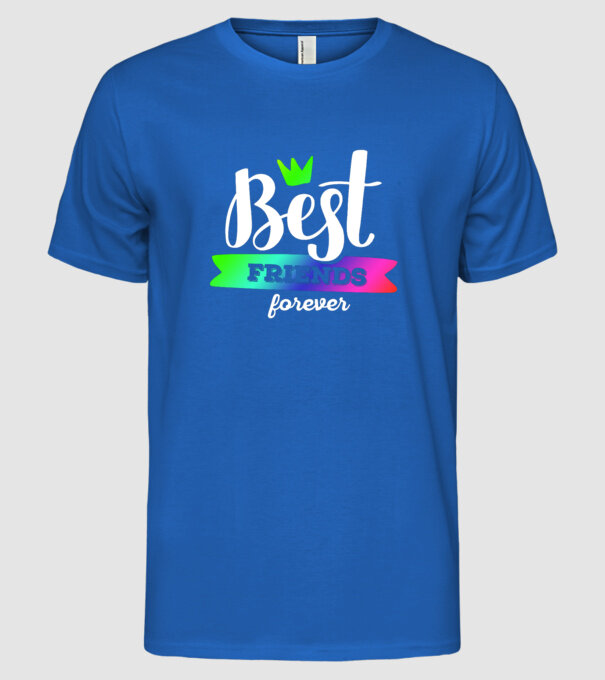 Best friends forever model albastru regal pe tricou