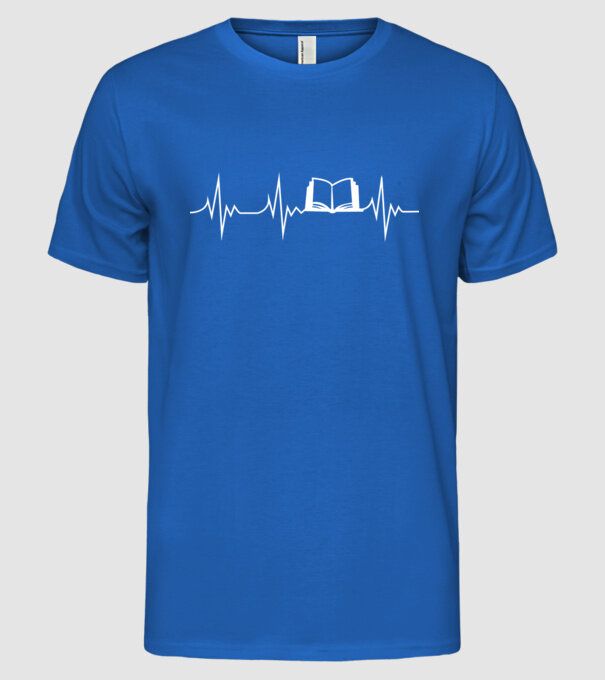 book ekg model albastru regal pe tricou