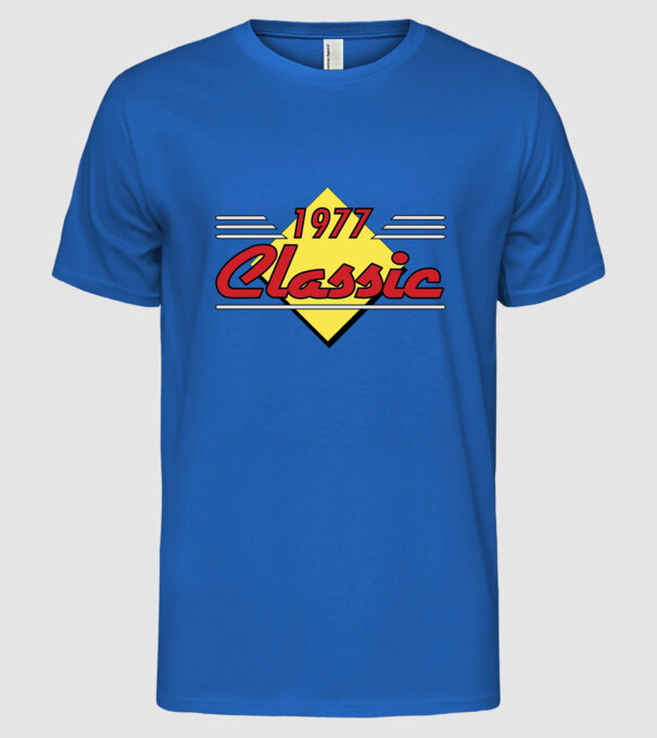 Classic - 1977 model albastru regal pe tricou