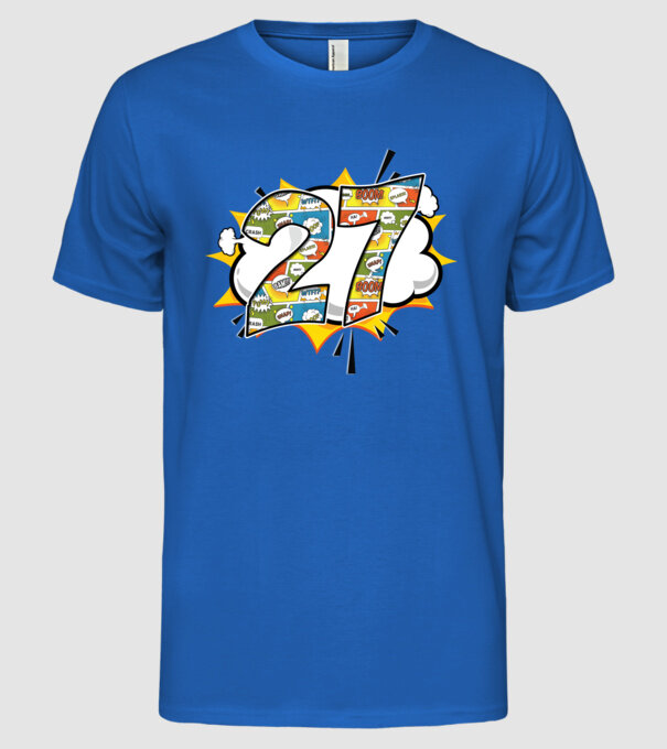Birthday Comic Number 27 model albastru regal pe tricou