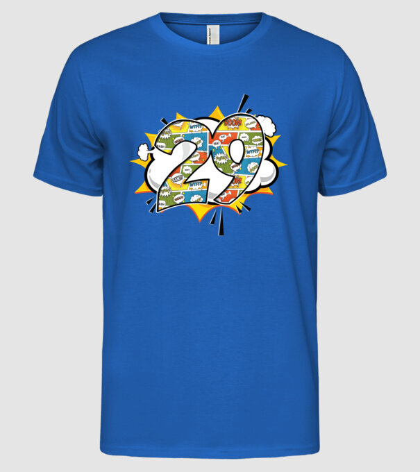 Birthday Comic Number 29 model albastru regal pe tricou
