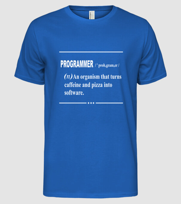 Programmer model albastru regal pe tricou