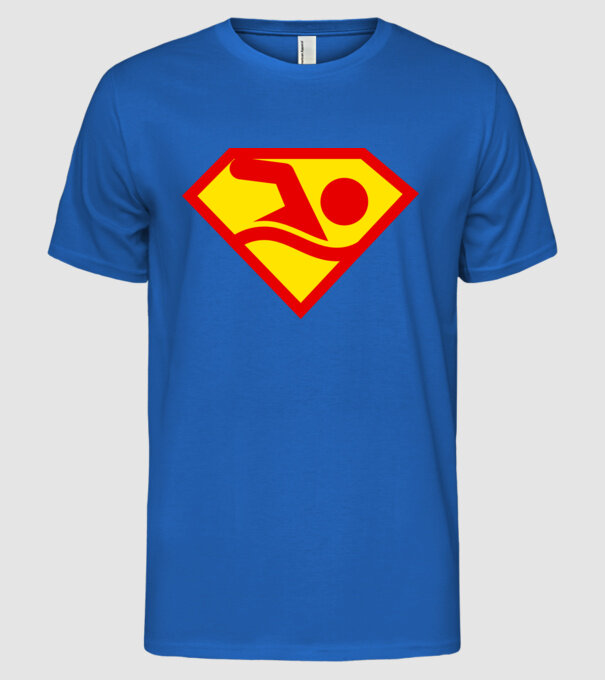 Supersportiv ÎNOTĂTOR model albastru regal pe tricou