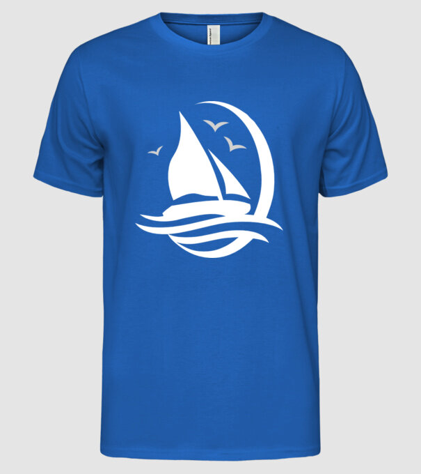 navă model albastru regal pe tricou