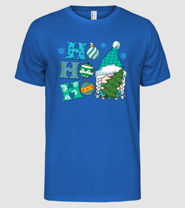 Ho-ho-ho gnome model albastru regal pe tricou