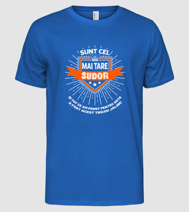 Sunt cel mai tare sudor și tot ce am primit pentru asta a fost acest tricou jalnic model albastru regal pe tricou