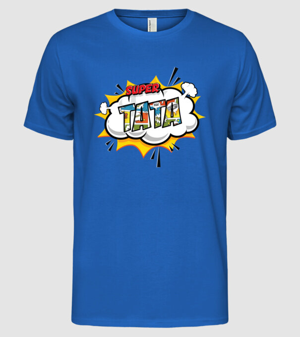 Super tata model albastru regal pe tricou