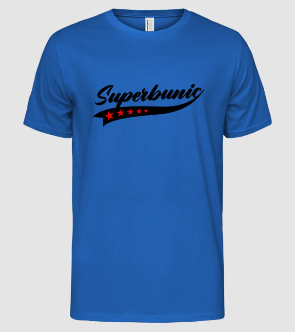 superbunic model albastru regal pe tricou