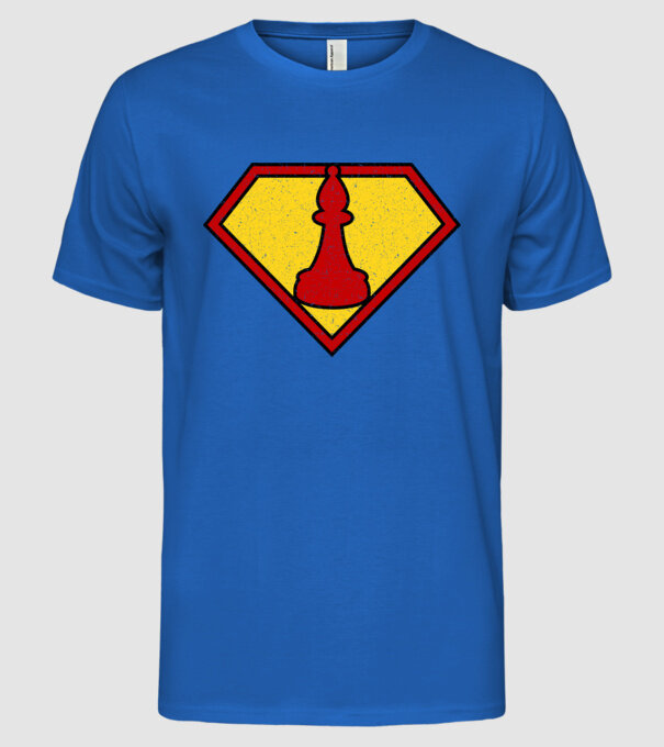 SuperChess alergător de șah model albastru regal pe tricou