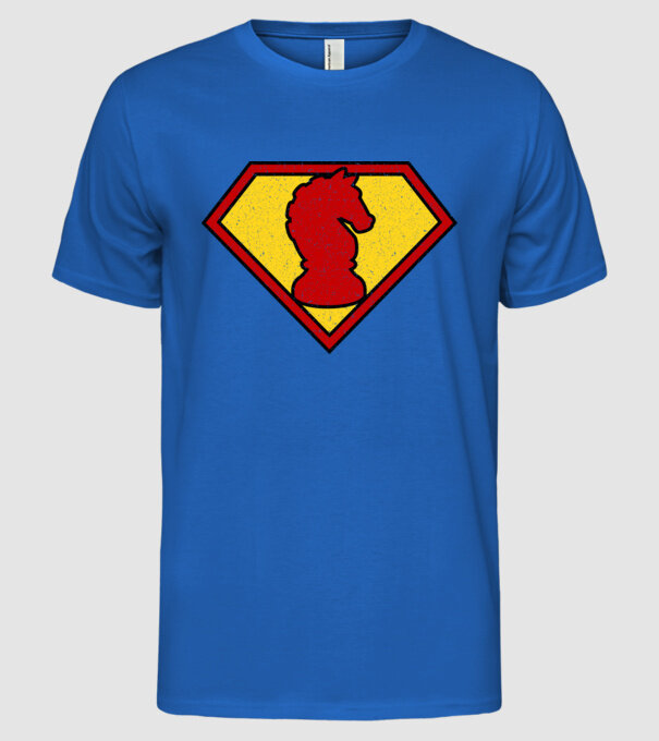 SuperChess cal de șah model albastru regal pe tricou