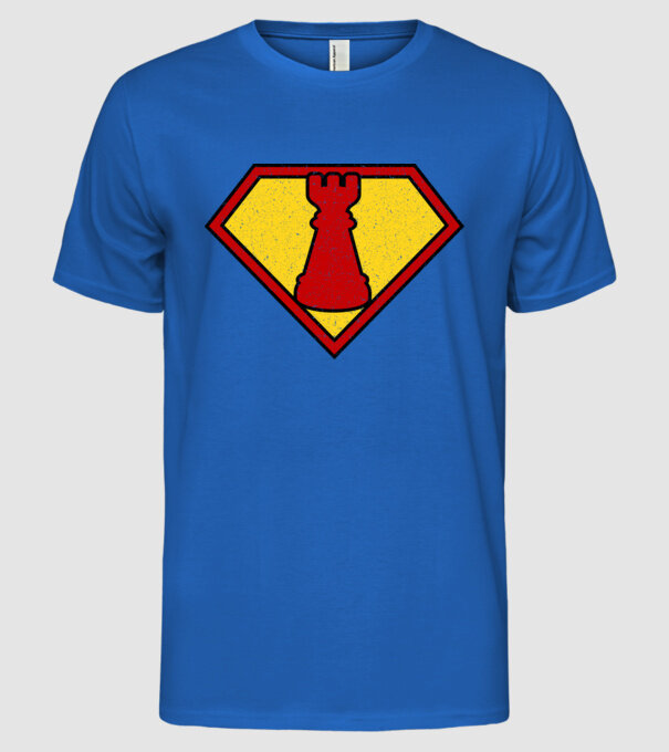 SuperChess turnul de sah model albastru regal pe tricou