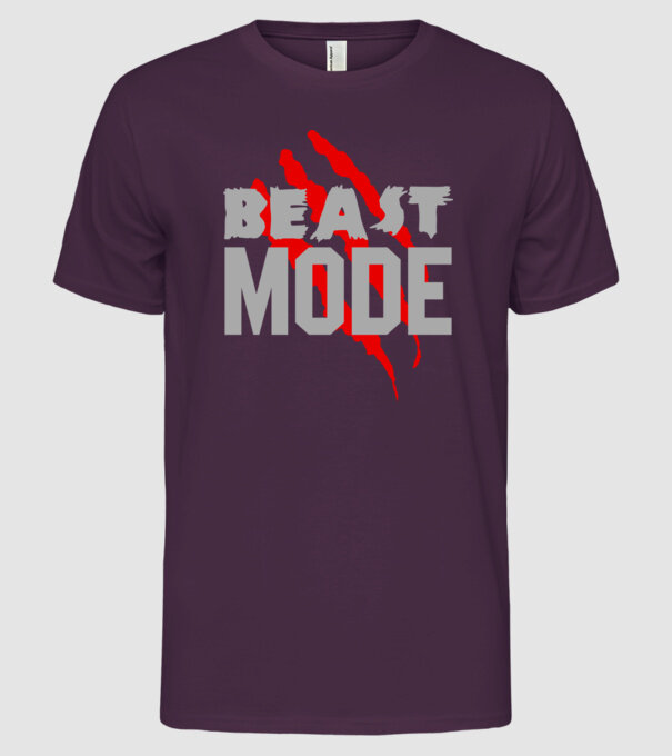 Beast mode model mov pe tricou
