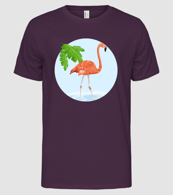 Flamingo model mov pe tricou