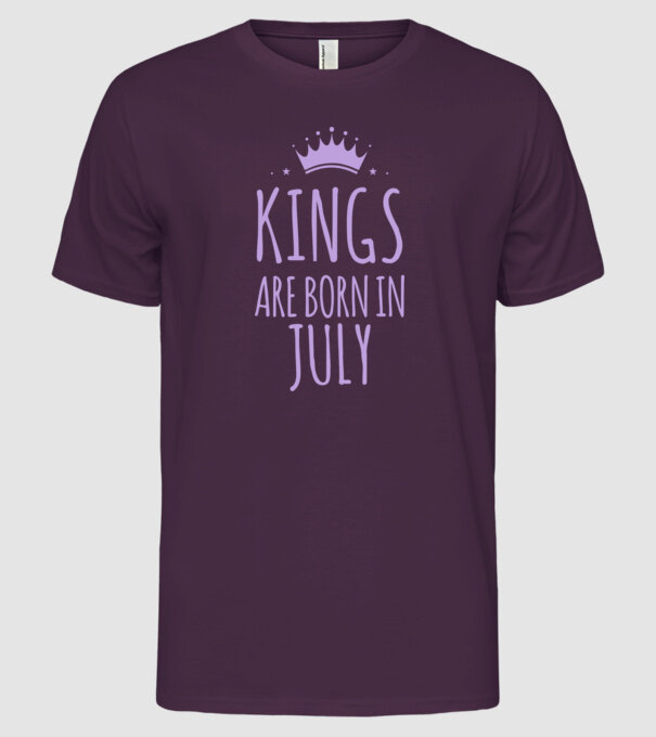 Kings are born in - July model mov pe tricou