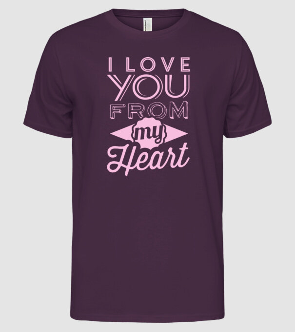love you from model mov pe tricou